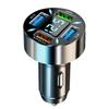 Автомобильное зарядное устройство с 6 портами USB 4 USB + 2 PD Быстрая зарядка PD QC3.0 Автомобильное зарядное устройство USB C для телефона Адаптер типа C для iPhone Samsung Huawei с дисплеем напряжения