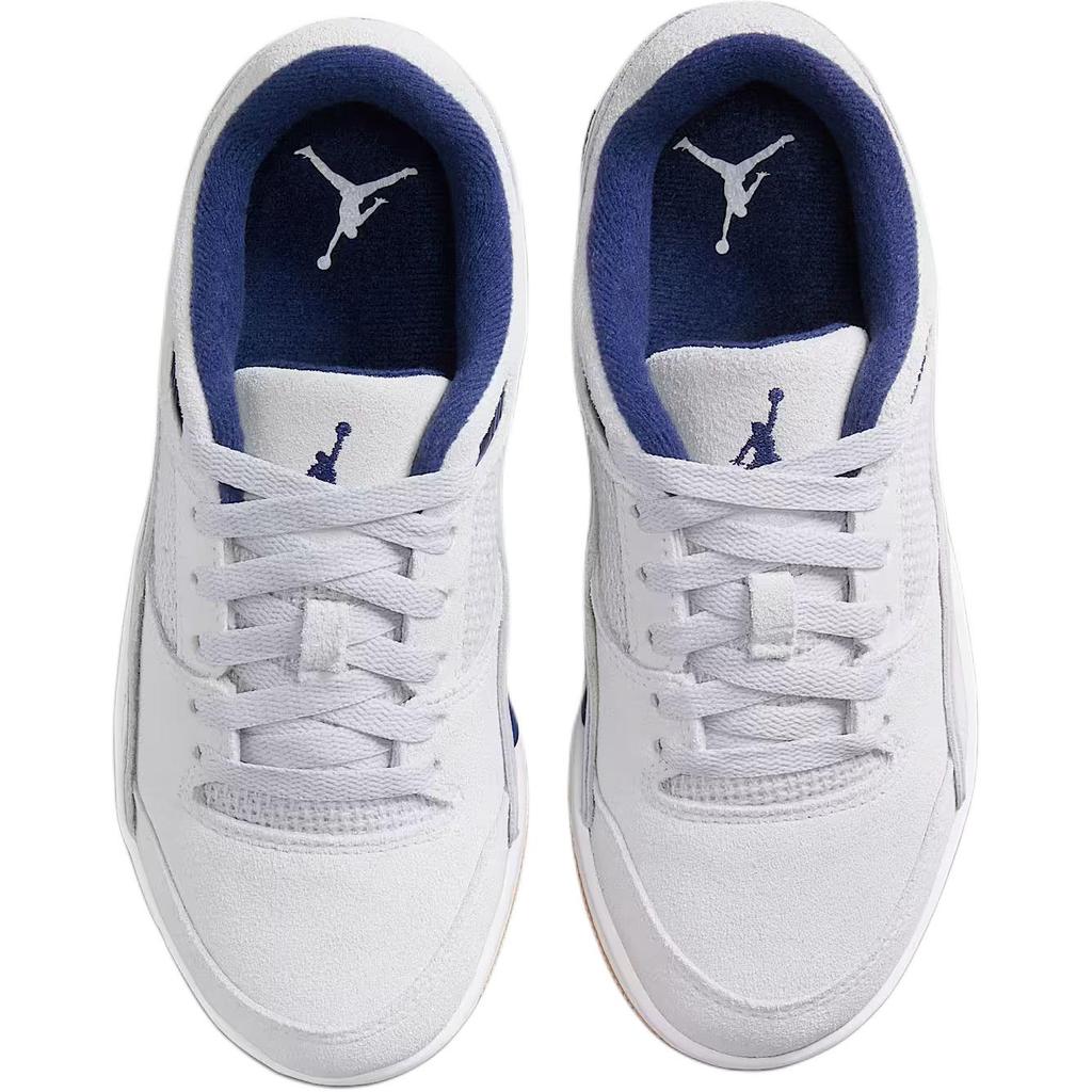 Air Jordan Flight Court GS Нейтральный Серый Полуночный Синий Резина Детские Кроссовки Белый Резина Светло-Коричневый HF3333-004