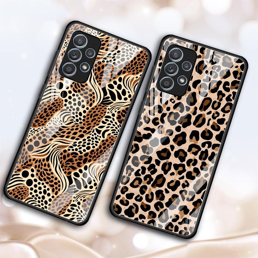 Чехол-накладка с леопардовым принтом для Samsung Galaxy A14 A30 A56 A35 A25 A15 A50 A21 A06 A13 A20 A16 A02 A73 A34 A36 A71 A51 A52