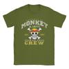 Vintage Straw Hat Pirate Crew Monkey D luffy TShirts for Men O Neck 100 Cotton T Shirts Ones Pieces Tees Classic Clothing