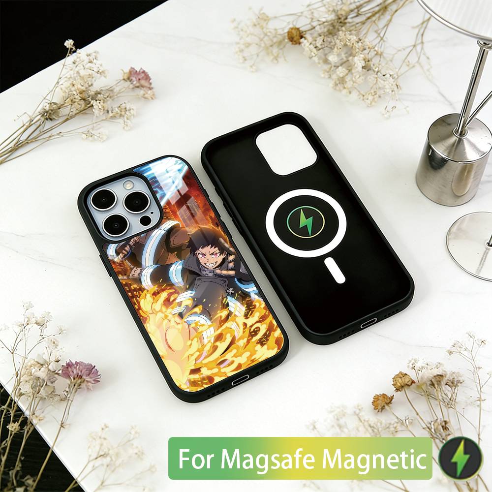 Fire Force Shinra Kusakabe Phone Case For iPhone17,16,15,14,13,12,11 Plus,Pro Magnetic with Magsafe Wireless Charging