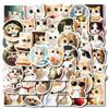 50 Oil Paintings Cat Graffiti Stickers Cute Round Face Kitten Waterproof Decorative Stickers Diy Refrigerator Skateboard Tablet