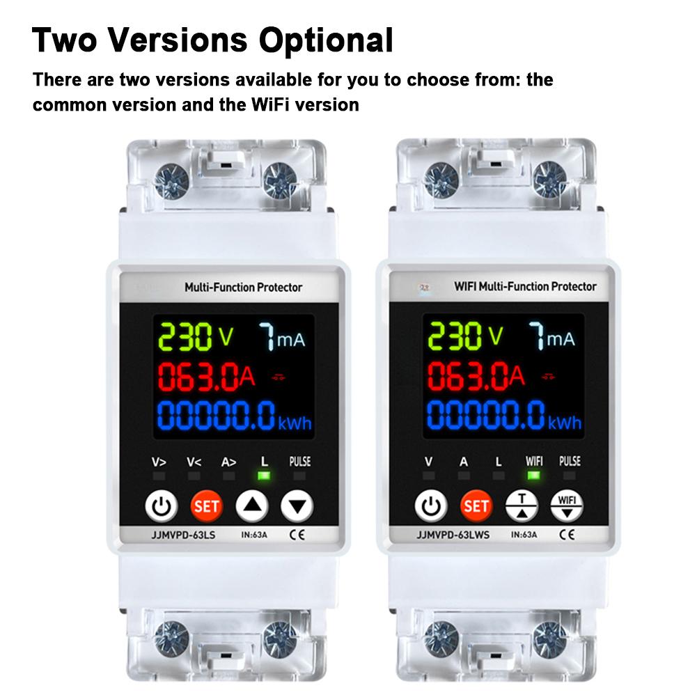 Tuya WiFi Automatic Reclosing Circuit Breaker Intelligent Meter Voltage Current Power Leakage Reset Memory Function APP Control