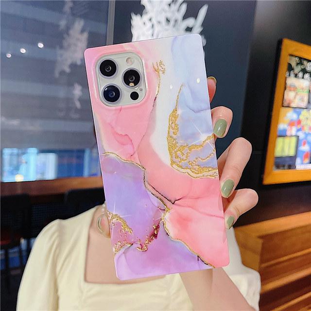 Чехол для телефона с градиентной мраморной текстурой для Iphone 12 11 13 Pro Max Xr Xs Max X 7 8 Plus 12 Pro 11, противоударный жесткий бампер, задняя крышка