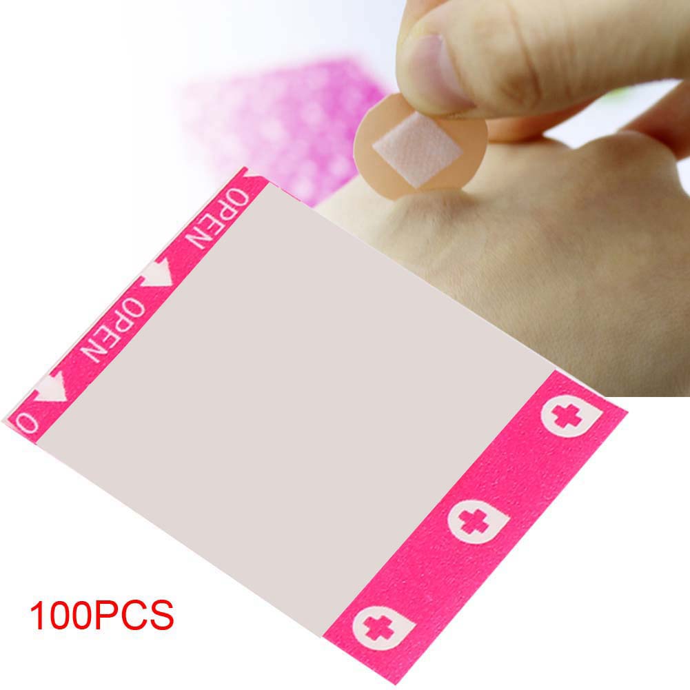 100Pcs Waterproof Mini Round Breathable Bandage Band Aid First Aid Wound Dressing Patch