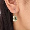 Natural Green Amethyst Gemstone 925 Sterling Silver Jewelry Boho Earrings 1.05" EE-173-12