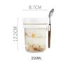 Portable Overnight Oat Glass Cup with Fork Milk Fruit Salad Food Storage Jars Cereal Breakfast Cups Water Bottle Kitchen Item