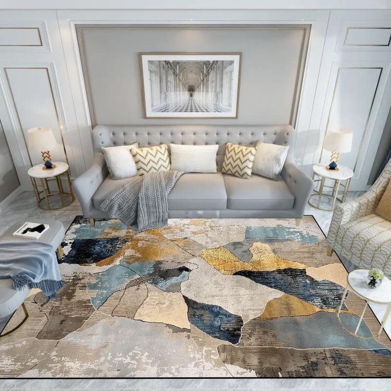 Light Luxury Splashing Ink Living Room Large Area Carpet Bedroom Decor Rugs Non-slip Floor Mat Lounge Rug Hotel Lobby Carpets