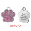 Personalized Customized Dog ID Tag Engraving Metal Pet Cat Name Tags Collar Accessories Pendant Nameplate Glitter Keyring