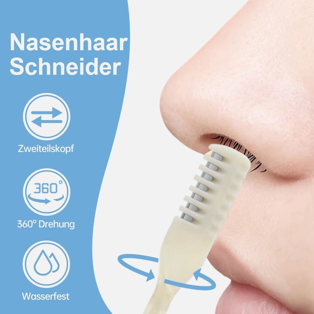 Nose hair trimmer, 2025 new model nose hair clipper, with storage box, suitable for men and women, 360° rotating portable manual nose hair remover.
