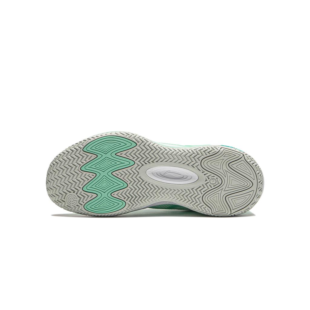 Баскетбольные кроссовки Li Ning Kids с логотипом и буквами, нескользящие, износостойкие, с низким верхом, детские баскетбольные кроссовки прозрачно-водно-зеленого цвета YKBU075-5