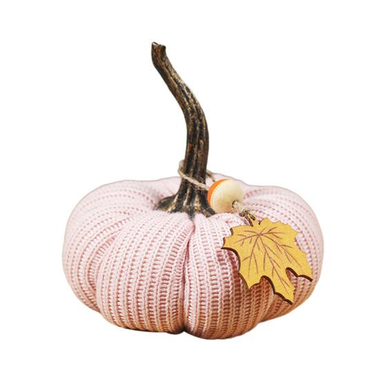 Mini Knit Pumpkins Desktop Ornaments Autumn Fabric Artificial Pumpkin Crafts for Fall Thanksgiving Harvest Festival Halloween Home Decor
