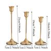 3Pcs Exquisite Metal Romantic Candle Stand Gold Plated Tabletop Candle Holder  Hotel Decor