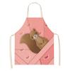 1 шт., милый кухонный фартук с принтом маленьких животных, женский льняной фартук без рукавов, противообрастающий фартук для взрослых, родителей и детей, аксессуары для домашней кулинарии