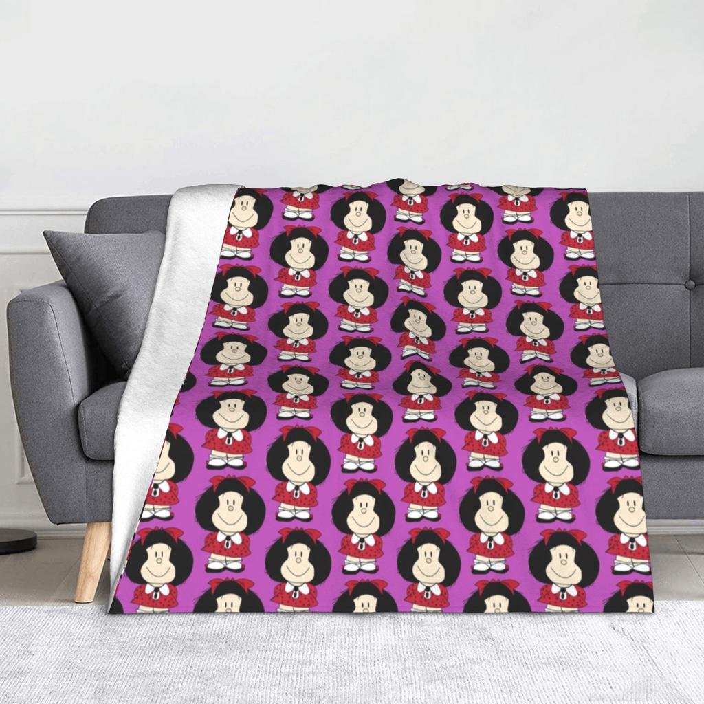 Mafaldas blankets Kawaii Cute Amine Flannel Funny Warm Throw blanket for Bedspread Summer