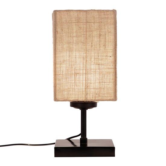 40.64 Cm Square Beige Jute Shade Table Lamp with Wood Base Bulb Not Included Home Décor Bedroom, Dining Room, Hotel Room, Living Room, Office