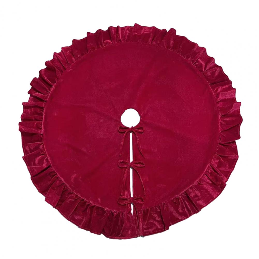 Holiday Tree Apron Soft Velvet Christmas Tree Skirt Velvet Ruffles Velvet Christmas Tree Skirt 48 Inch Holiday Decoration