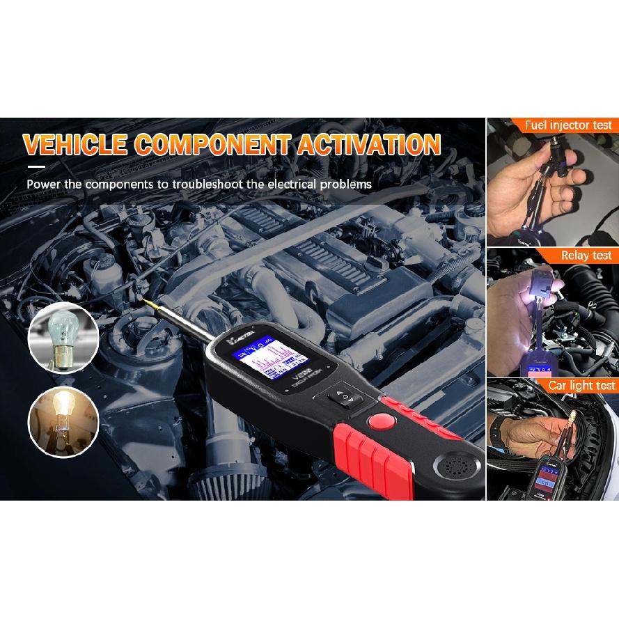 VDIAGTOOL V200 Автомобильный электрический тестер цепи 6В-30В Автомобильный набор зондов питания Тестер электрической системы ЖК-дисплей Тестер напряжения