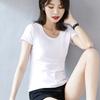 T Shirt For Women Casual Short Sleeve Cotton Splicing Top For Spring Wear