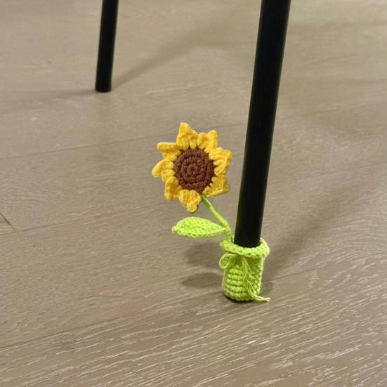 1/4 шт. вязаный крючком чехол на ножку стула с цветком, ручная работа, вязание белого цветка, универсальная мебель, диван, стол, ножки, рукав, защита для пола