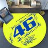 VR46 pattern round rug,Carpet Rug for Living Room Bedroom Playroom ,Non-slip Floor Mat,Holiday Gifts and Birthday Gifts.