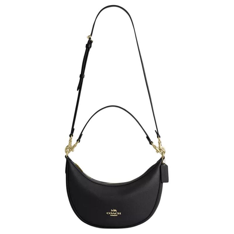 Coach Aria 26 сумка-кроссбоди средняя женская черная с фурнитурой под золото из кожи