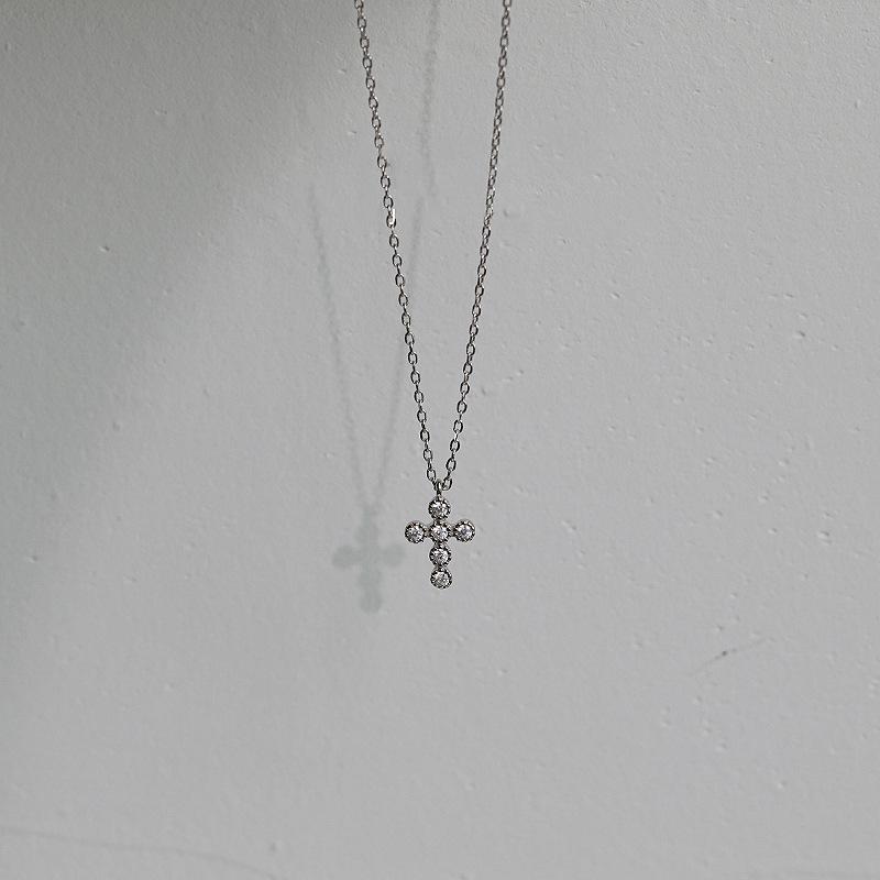 Полный бриллиантовый крест ожерелье женский простой изысканный кулон ключичная цепочка летний свет роскошь ниша