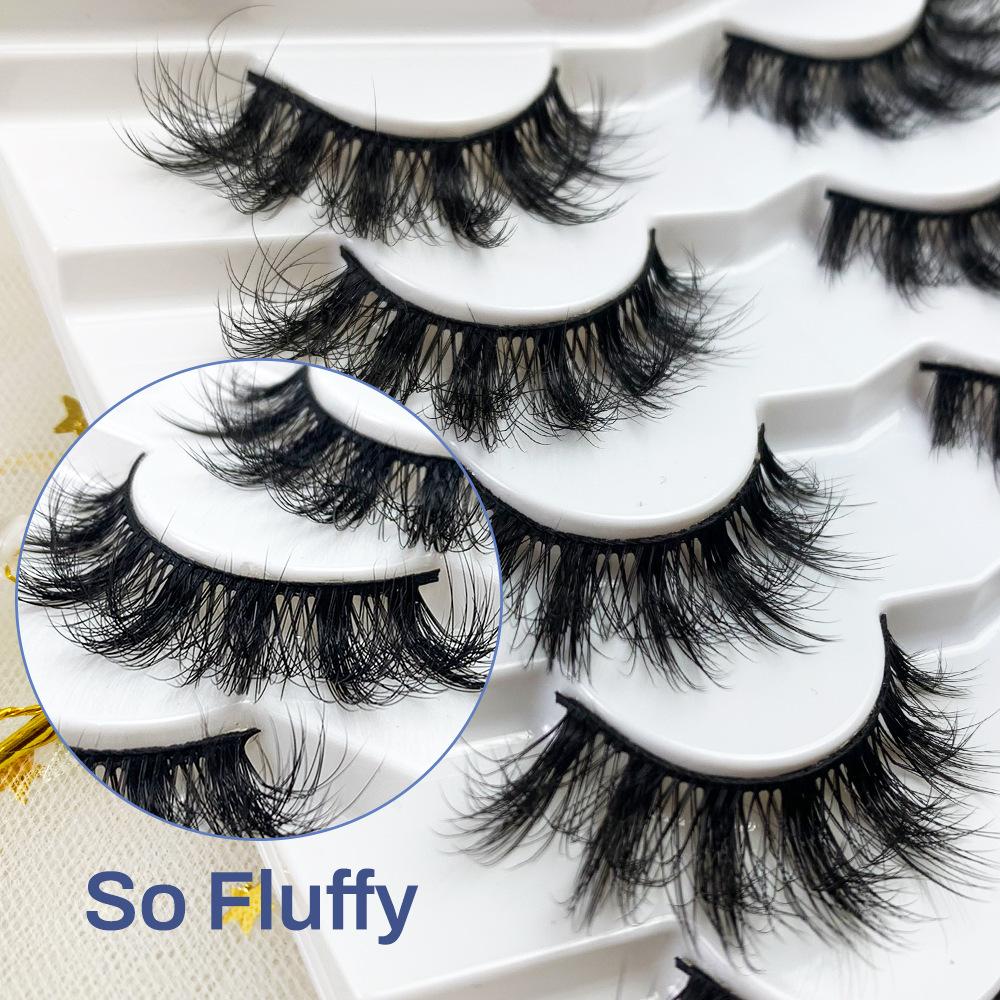 3D false eyelashes 7 pairs of thick natural three-dimensional curled fluffy simulated pair of eyelashes