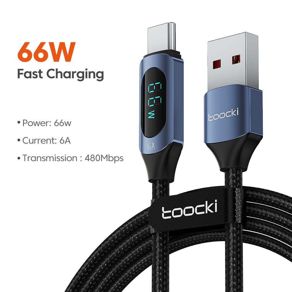 Toocki 100W USB Type C Кабель Для Huawei Honor Xiaomi Samsung Super Charge Быстрая Зарядка USB C Зарядное Устройство Data Cable Провод Шнур 1м 2м