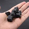 7Pcs/Set Black Dice Set  Personality Unprinted Polyhedron Cubes  Dice