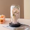 Creative Gifts Soap Rose Home Ornament Luminous Glass Cover Valentine's Day Christmas Decoration Gifts