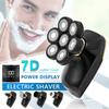Waterproofproof 7 Blades 5-in-1 Men's Electric Shaver Floating Head IPX6 Waterproof LCD Screen Rechargeable Bald Nose Hair Trimmer for Men Kit