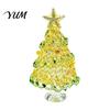 Handmade Glass Crafts Hand Blown Christmas Tree Figurine, Mini Tabletop Decor Xmas Ornament, Desktop Holiday Decoration Small Gifts