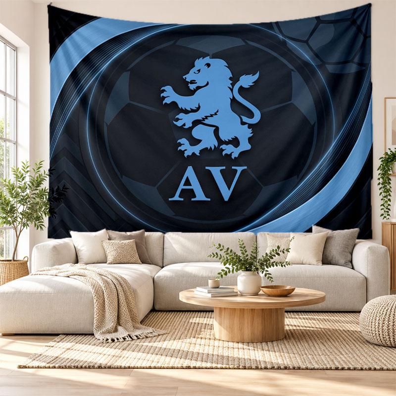 Aston Villa Football Wall Tapestry, Soft Fabric Wall Hanging, Decorative Backdrop For Bedroom Home Wall Art