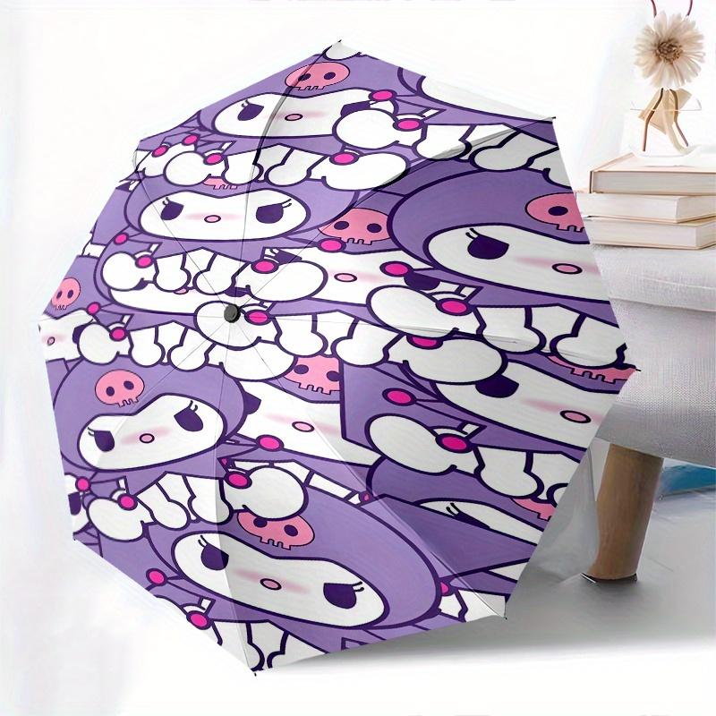 1pc Kuromi,Pattern Automatic Umbrella-Foldable, Durable 8-Bone Design, Compact and Stylish, Great for Camping, Halloween, Christmas, Mother'