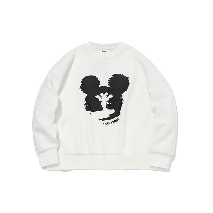 Свитшоты Li Ning X Disney Женские Кремовый Круглый вырез Утепленные Обычные AWDQB88-1