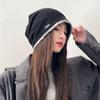 Hat Female Solid Color Versatile Student Pile Hat Early Autumn Thin Big Head Circumference Baotou Hat Cold Hat