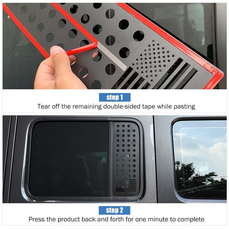 Накладка на заднее стекло автомобиля, декоративная рамка для Jeep Wrangler JL для JT Gladiator 2018, 4-дверная версия, металлические автомобильные аксессуары