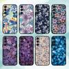 Чехол для телефона A-Art с цветами для Samsung A73,72,71,A52,51,40,41,A22,A32,31,A13, Мягкий черный корпус