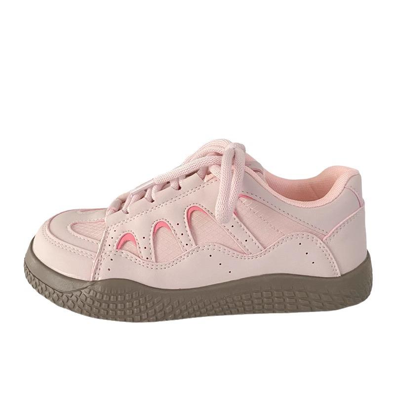 Ретро весна и осень новый уродливый милый женский нишевый платформа кэжуал универсальный 2025 кеды молочно-желтый инс тренд моральные тренировочные туфли