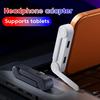 Адаптер-разветвитель USB C 2-в-1 для наушников с подставкой для телефона, Type C OTG, для быстрой зарядки и аудио