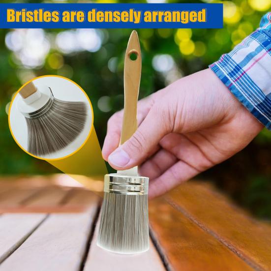 Paint Brush with Wooden Handle Premium Synthetic Bristles Portable Reusable All Purpose DIY Painting Brush
