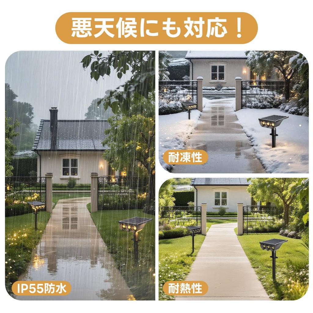 Солнечные фонари, Садовые фонари для улицы, Освещение, 1500 мАч, 3 светодиода, Переключаемые между теплым белым и нейтральным белым, Безопасность и стихийные бедствия