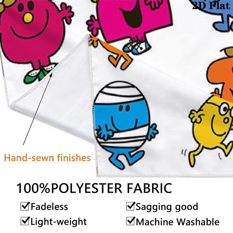 Mr. Men Little Miss Wall Tapestry Aesthetic Wall Hanging Printed Fabric Blanket Decorative Tapestries for Bedroom Living Room Home Decor