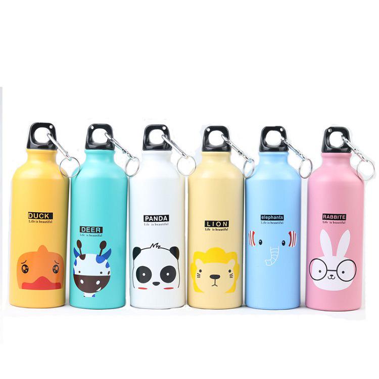 Aluminum Cartoon Water Bottle for Kids - Korean Style Outdoor Cycling Cup, Customizable Gift