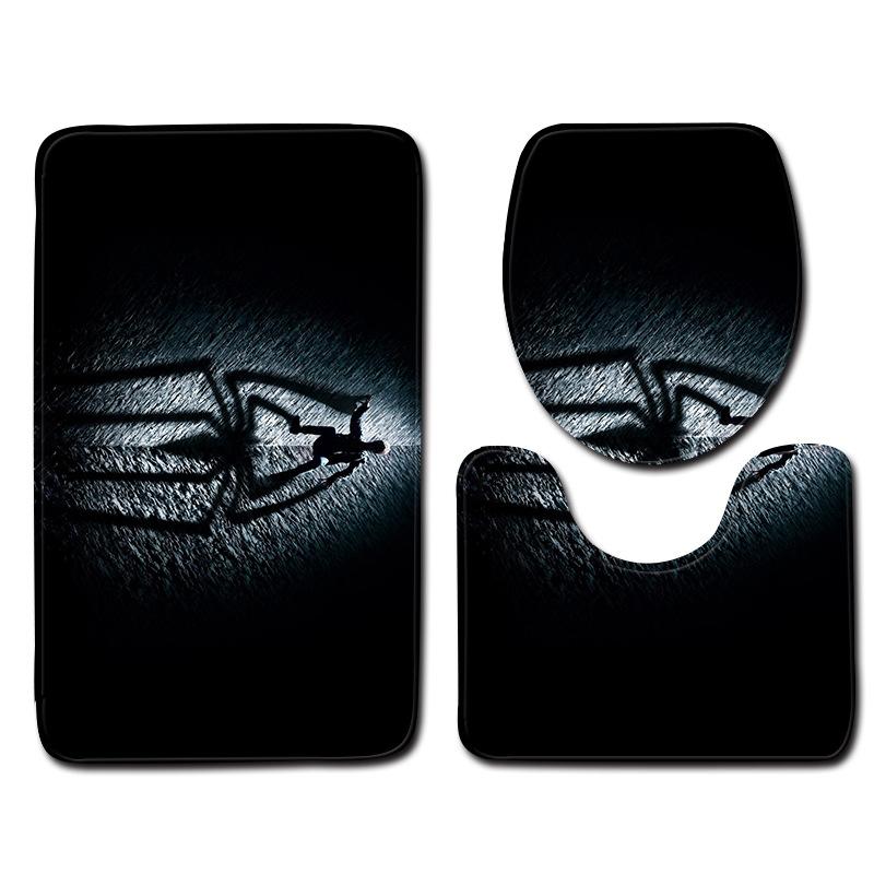 3D Spider Bathroom Toilet Three-Piece Floor Mat Door Mat Bathroom Carpet