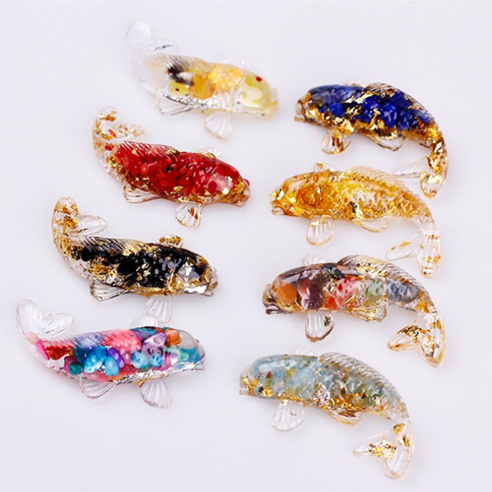 Creative Artificial Fish Turtle Dolphin Jewelry Beautiful Koi Fish Turtle Dolphin Natural Crystal Fish Table Car Home Decoration Gift for Friends