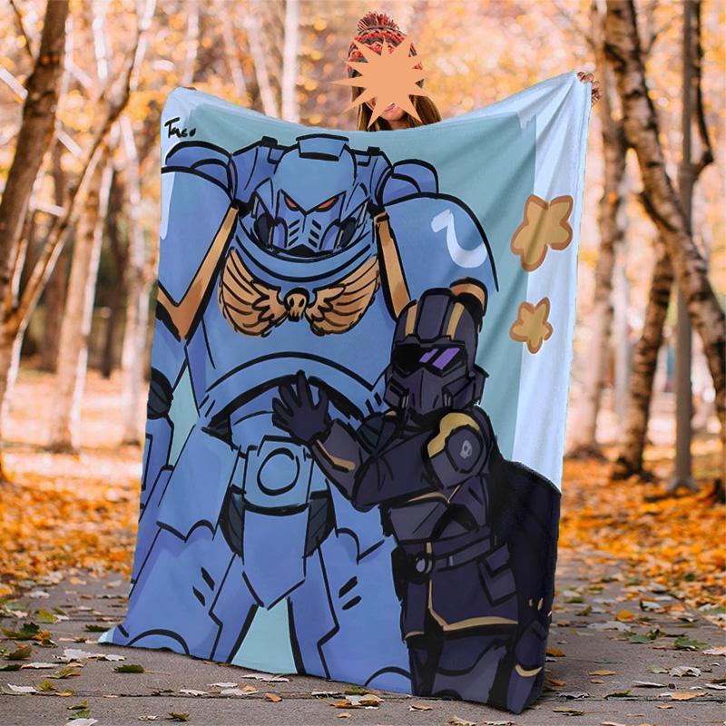 Фланелевое одеяло Warhammer Мягкое Теплое Всесезонное Плед, Дизайн для Кемпинга, Поездок на Машине, Пеших Прогулок, Дивана, Кровати, Офиса Идеальный Подарок на Праздники