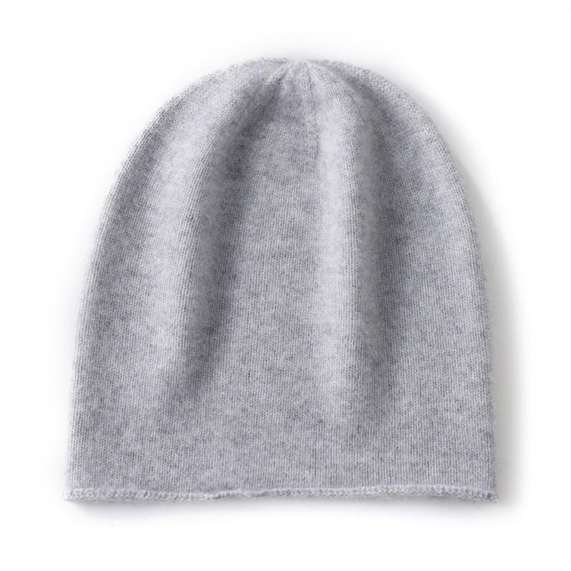Women Knitted Hats Solid Color Rolled-up Thickened Warm Ear-protecting Cashmere Hats Autumn Winter Outdoor Wear Caps for Unisex