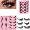 Lashes 5 Pairs Of New Artificial Mink Eye Black Natural False Eyelashes Fluffy Eyelash Extension Makeup Half Lashes Tool